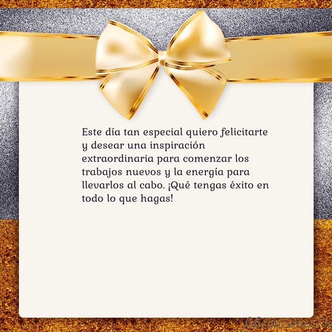 Tarjeta con una gran cinta dorada