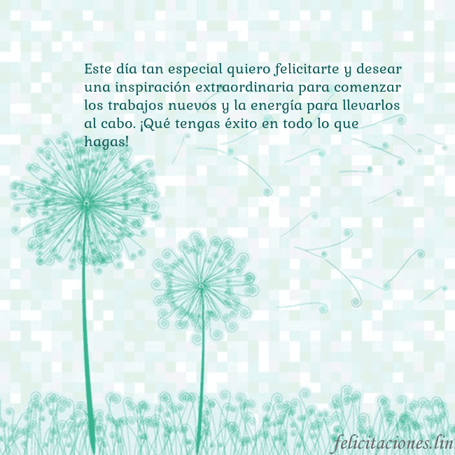 Tarjeta con dientes de león Este día tan especial quiero felicitarte y desear Tarjeta con dientes de león