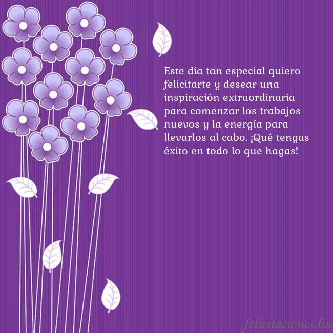 Tarjeta con flores violetas Este día tan especial quiero felicitarte y desear Tarjeta con flores violetas