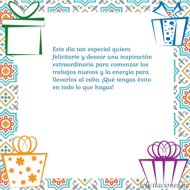 Tarjeta con regalos Este día tan especial quiero felicitarte y desear Tarjeta con regalos