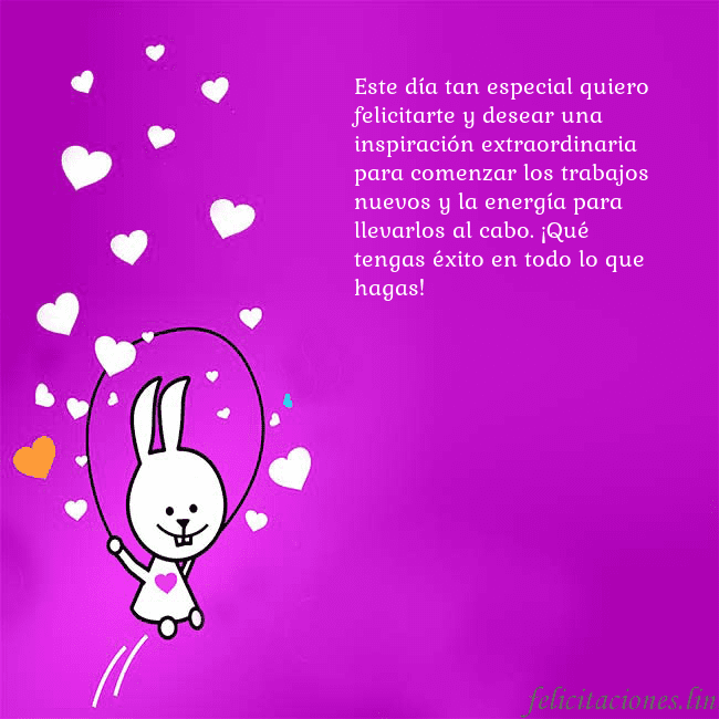 Tarjeta de cumpleaños con un gracioso conejito Este día tan especial quiero felicitarte y desear Tarjeta de cumpleaños con un gracioso conejito