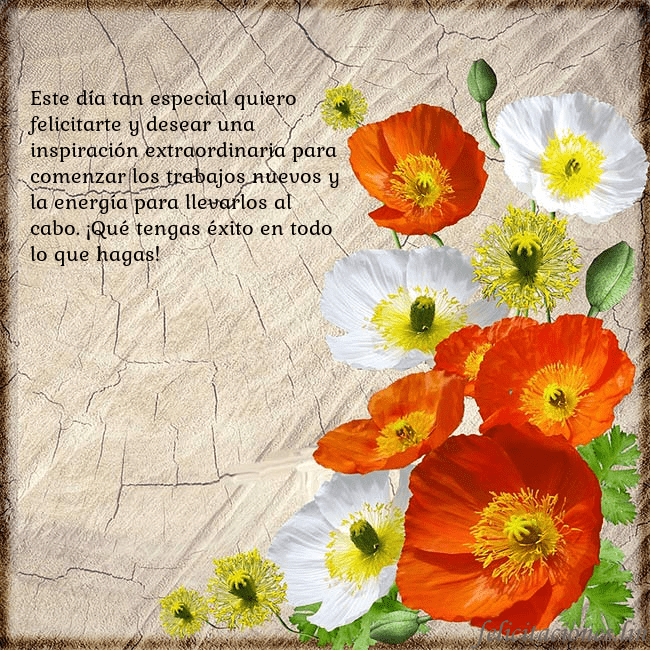 Tarjeta de cumpleaños con amapolas Este día tan especial quiero felicitarte y desear Tarjeta de cumpleaños con amapolas
