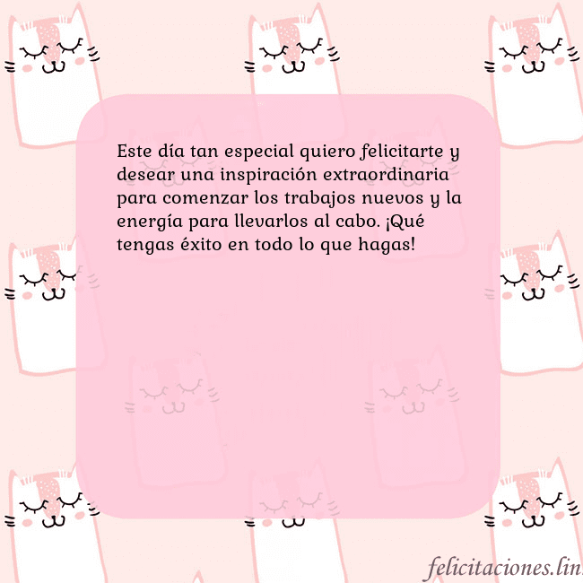 Tarjeta de cumpleaños rosa con gatos divertidos Este día tan especial quiero felicitarte y desear Tarjeta de cumpleaños rosa con gatos divertidos