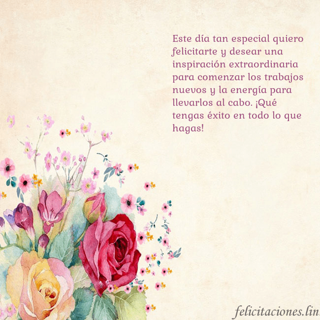 Tarjeta de cumpleaños con rosas pintadas en acuarela Este día tan especial quiero felicitarte y desear Tarjeta de cumpleaños con rosas pintadas en acuarela