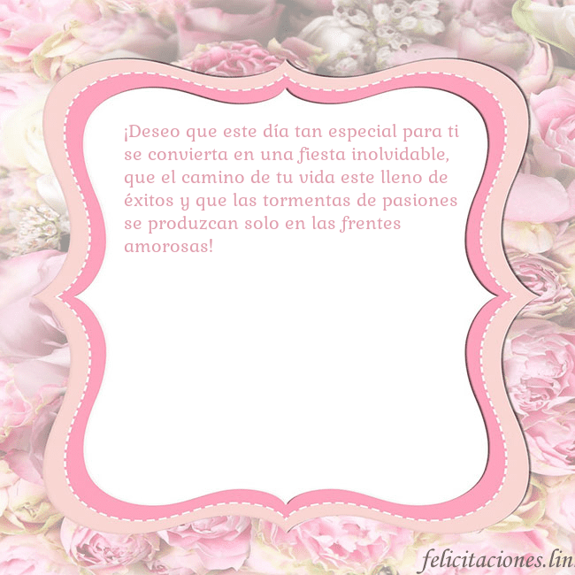 Tarjeta de cumpleaños - marco rosa