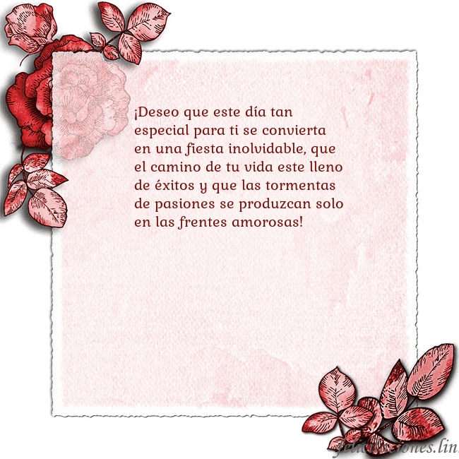 Tarjeta de cumpleaños vintage con rosas rojas ¡Deseo que este día tan especial para ti se convie Tarjeta de cumpleaños vintage con rosas rojas
