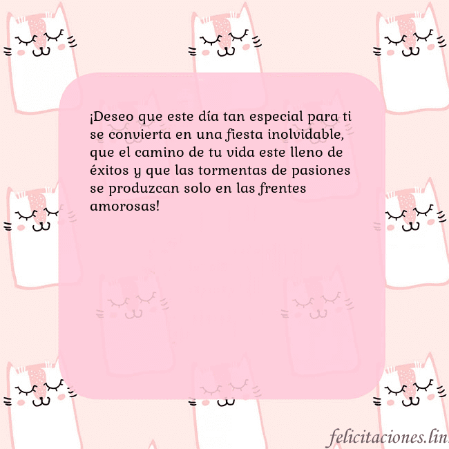 Tarjeta de cumpleaños rosa con gatos divertidos ¡Deseo que este día tan especial para ti se convie Tarjeta de cumpleaños rosa con gatos divertidos