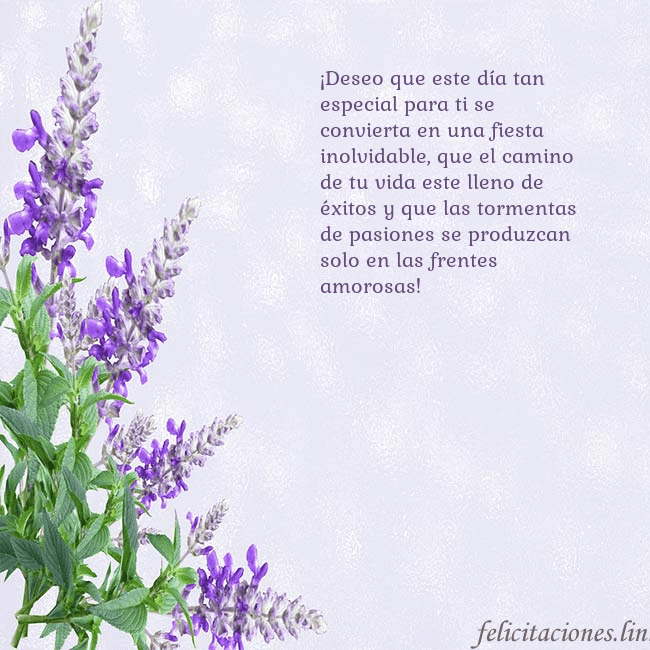 Tarjeta de cumpleaños con altramuces azules ¡Deseo que este día tan especial para ti se convie Tarjeta de cumpleaños con altramuces azules
