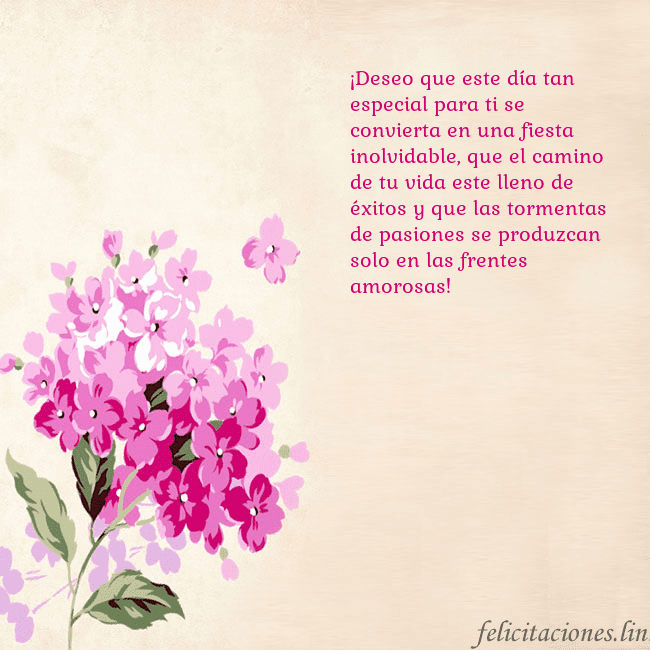 Tarjeta de cumpleaños con hortensias pintadas ¡Deseo que este día tan especial para ti se convie Tarjeta de cumpleaños con hortensias pintadas
