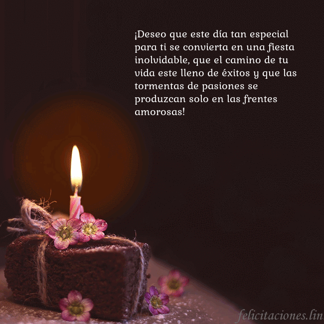 Postal animada: un pastel con una vela encendida ¡Deseo que este día tan especial para ti se convie Postal animada: un pastel con una vela encendida