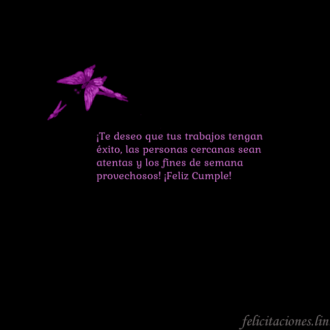 Tarjeta de cumpleaños con mariposas volando ¡Te deseo que tus trabajos tengan éxito, las perso Tarjeta de cumpleaños con mariposas volando
