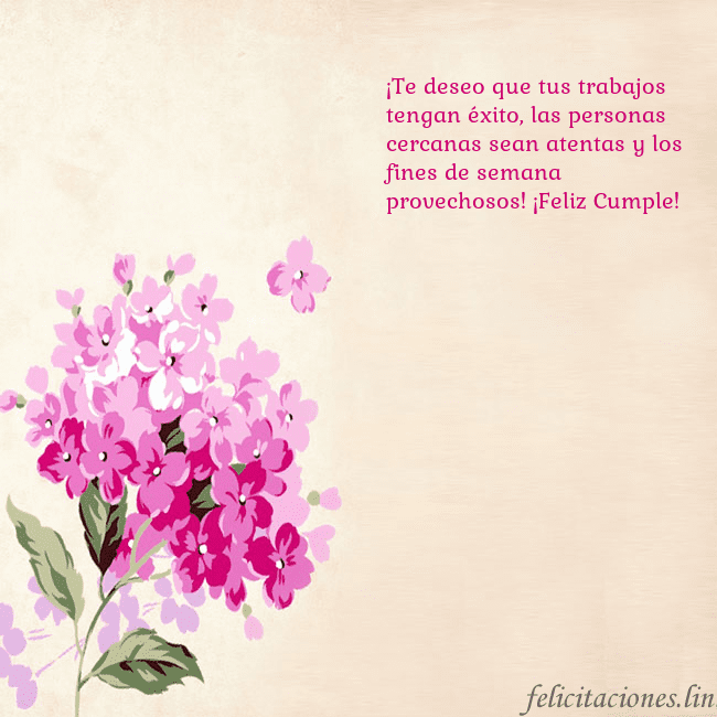 Tarjeta de cumpleaños con hortensias pintadas ¡Te deseo que tus trabajos tengan éxito, las perso Tarjeta de cumpleaños con hortensias pintadas
