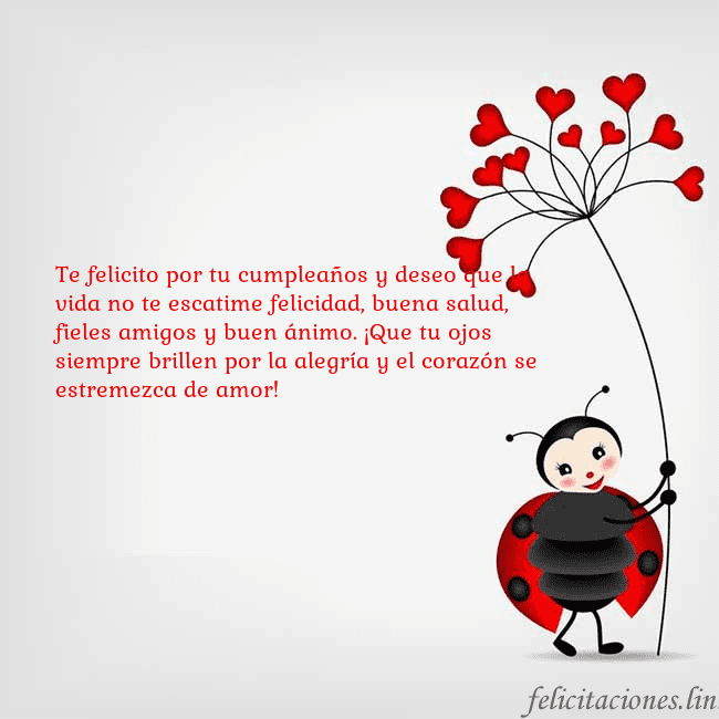 Tarjeta con mariquita Te felicito por tu cumpleaños y deseo que la vida  Tarjeta con mariquita