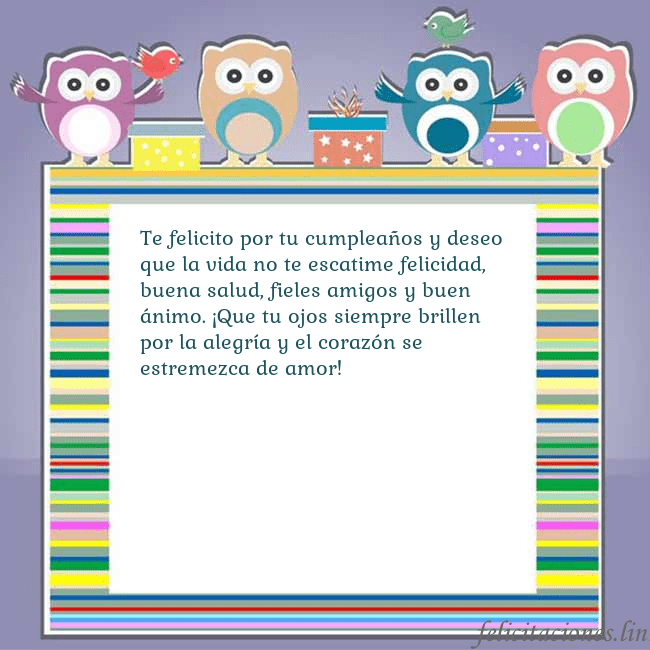 Tarjeta con búhos Te felicito por tu cumpleaños y deseo que la vida  Tarjeta con búhos