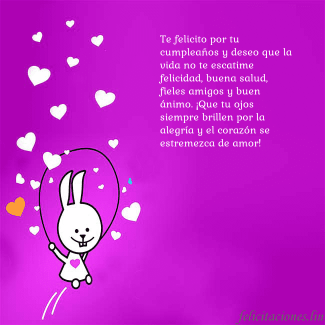 Tarjeta de cumpleaños con un gracioso conejito Te felicito por tu cumpleaños y deseo que la vida  Tarjeta de cumpleaños con un gracioso conejito