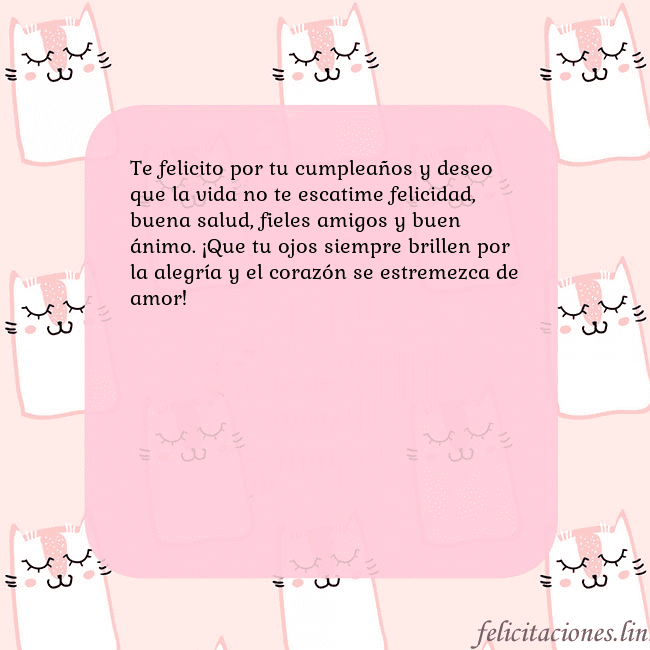 Tarjeta de cumpleaños rosa con gatos divertidos Te felicito por tu cumpleaños y deseo que la vida Tarjeta de cumpleaños rosa con gatos divertidos