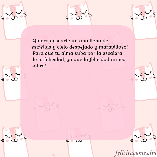 Tarjeta de cumpleaños rosa con gatos divertidos ¡Quiero desearte un año lleno de estrellas y cielo Tarjeta de cumpleaños rosa con gatos divertidos