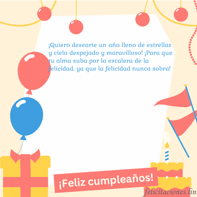 Tarjeta de cumpleaños animada con pastel ¡Quiero desearte un año lleno de estrellas y cielo Tarjeta de cumpleaños animada con pastel