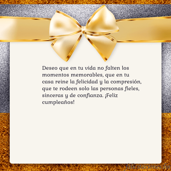 Tarjeta con una gran cinta dorada