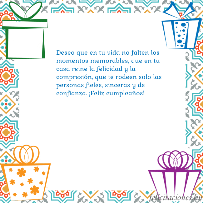 Tarjeta con regalos Deseo que en tu vida no falten los momentos memora Tarjeta con regalos