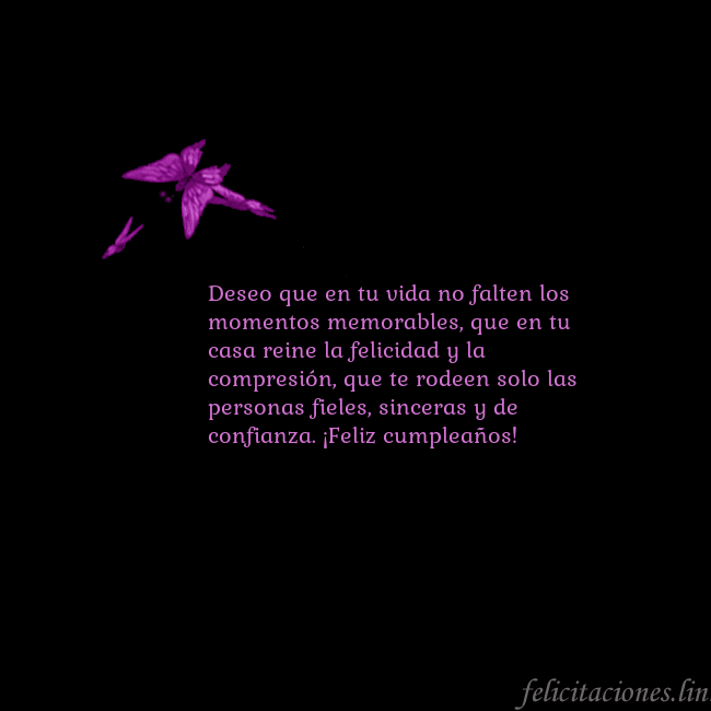 Tarjeta de cumpleaños con mariposas volando Deseo que en tu vida no falten los momentos memora Tarjeta de cumpleaños con mariposas volando