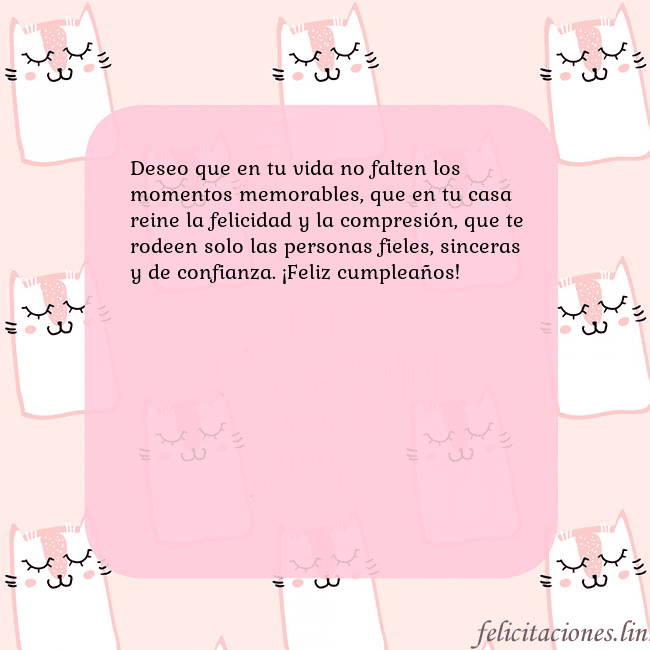 Tarjeta de cumpleaños rosa con gatos divertidos