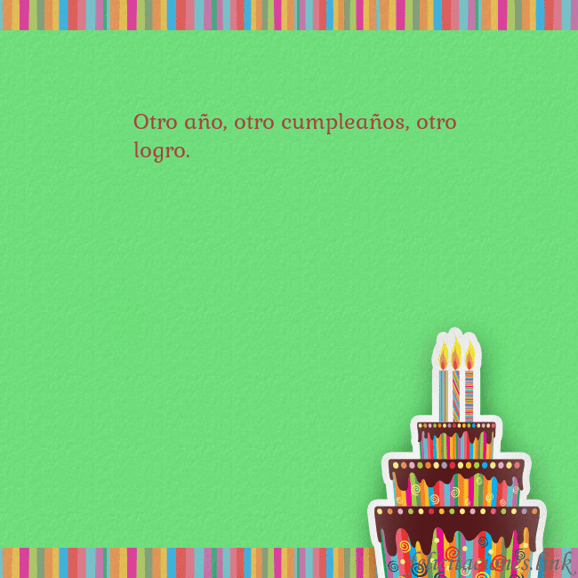 Tarjetas de cumpleaños verde con pastel y vela