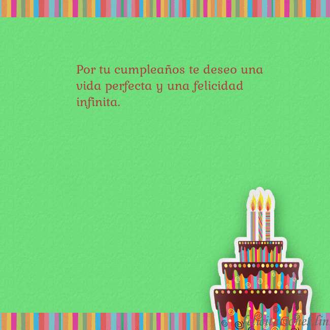 Tarjetas de cumpleaños verde con pastel y vela