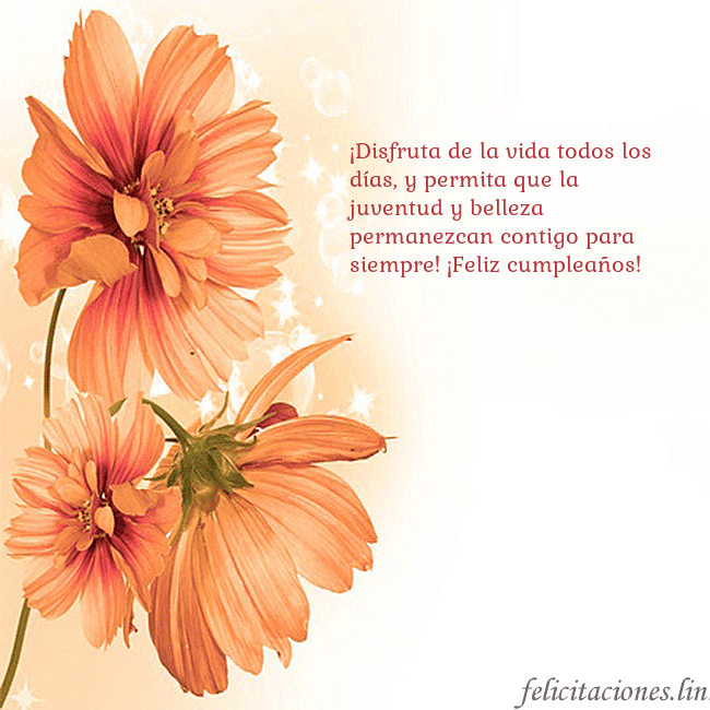 Tarjeta con flores naranjas