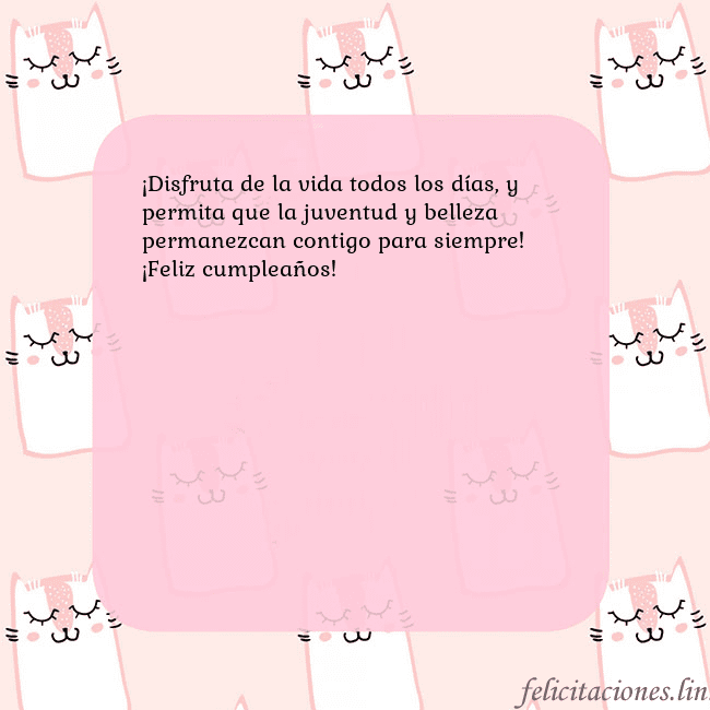 Tarjeta de cumpleaños rosa con gatos divertidos