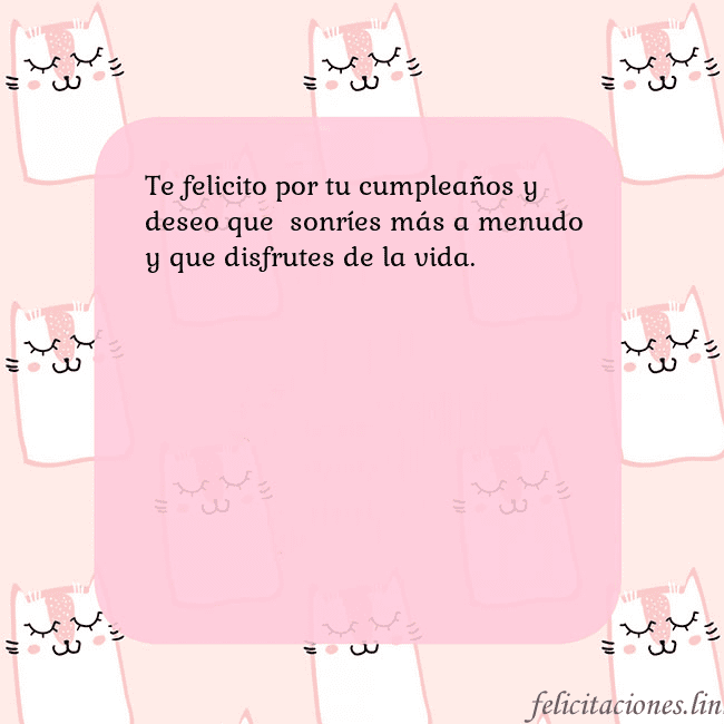 Tarjeta de cumpleaños rosa con gatos divertidos