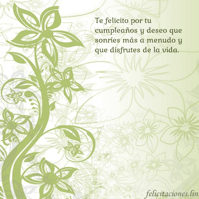 Tarjeta de cumpleaños con flores pintadas de verde