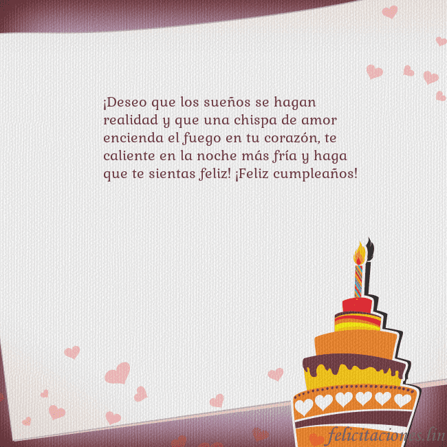 Tarjetas de cumpleaños con pastel y corazones