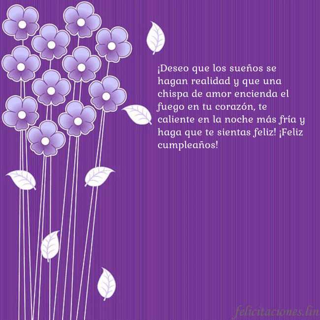 Tarjeta con flores violetas ¡Deseo que los sueños se hagan realidad y que una Tarjeta con flores violetas