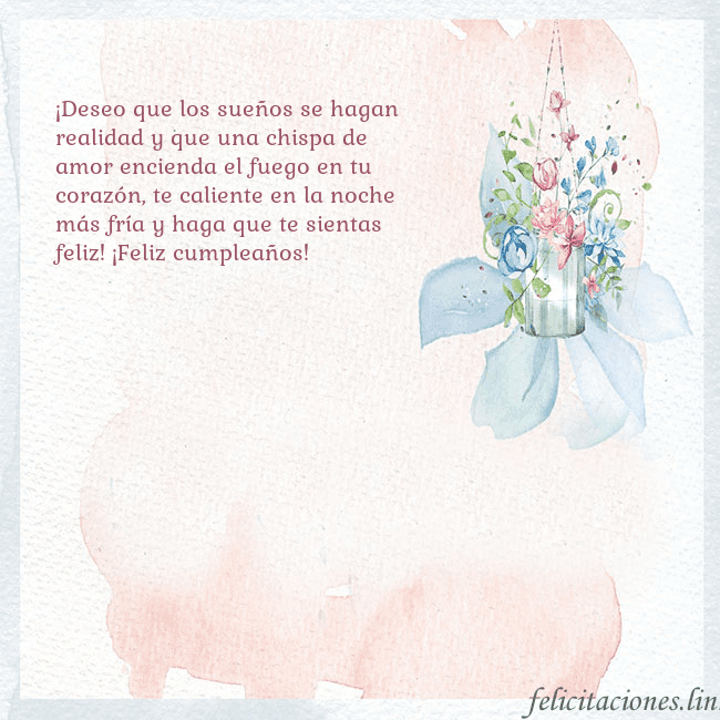 Tarjeta de cumpleaños con flores de acuarela