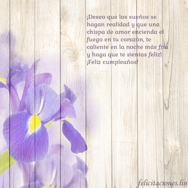 Tarjeta de cumpleaños con lirios ¡Deseo que los sueños se hagan realidad y que una  Tarjeta de cumpleaños con lirios