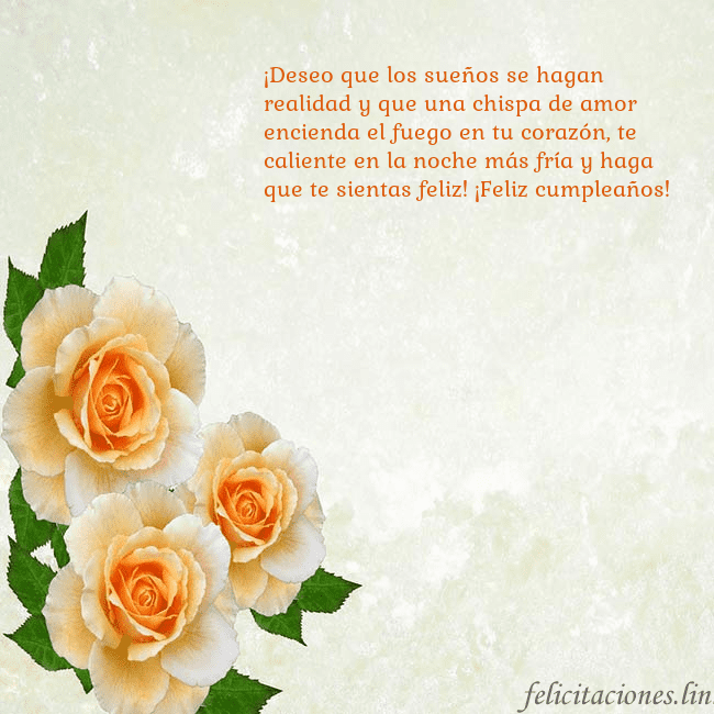 Tarjeta de cumpleaños con rosas amarillas ¡Deseo que los sueños se hagan realidad y que una  Tarjeta de cumpleaños con rosas amarillas