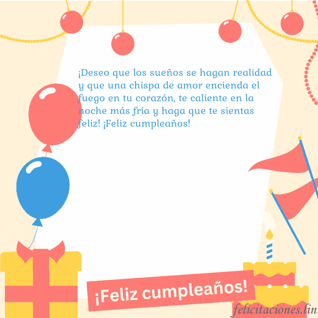 Tarjeta de cumpleaños animada con pastel ¡Deseo que los sueños se hagan realidad y que una Tarjeta de cumpleaños animada con pastel