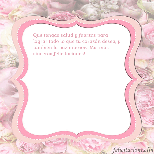 Tarjeta de cumpleaños - marco rosa