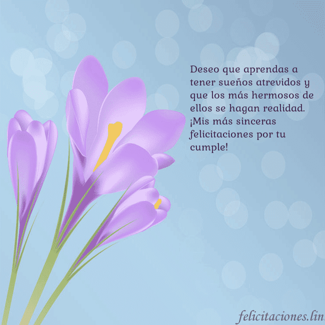 Tarjeta con crocus Deseo que aprendas a tener sueños atrevidos y que Tarjeta con crocus