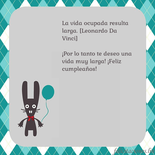 Tarjeta de cumpleaños con un conejito