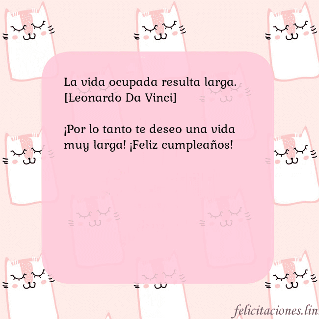 Tarjeta de cumpleaños rosa con gatos divertidos