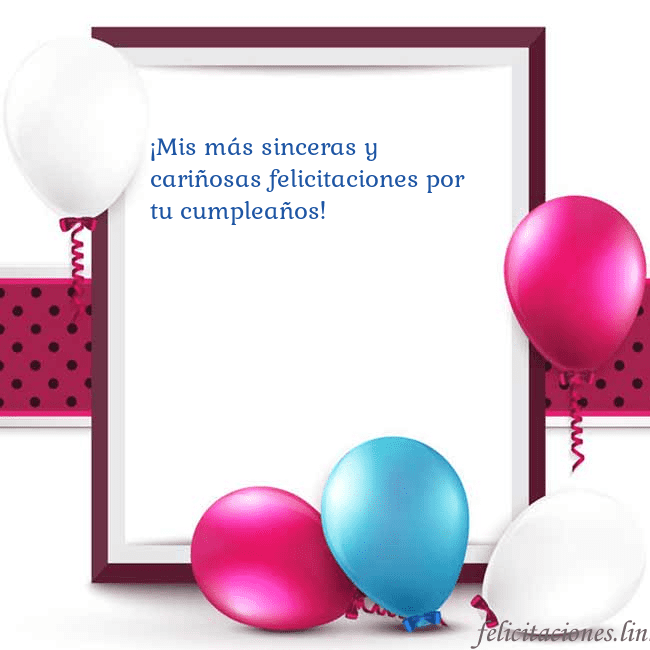 Tarjeta con globos