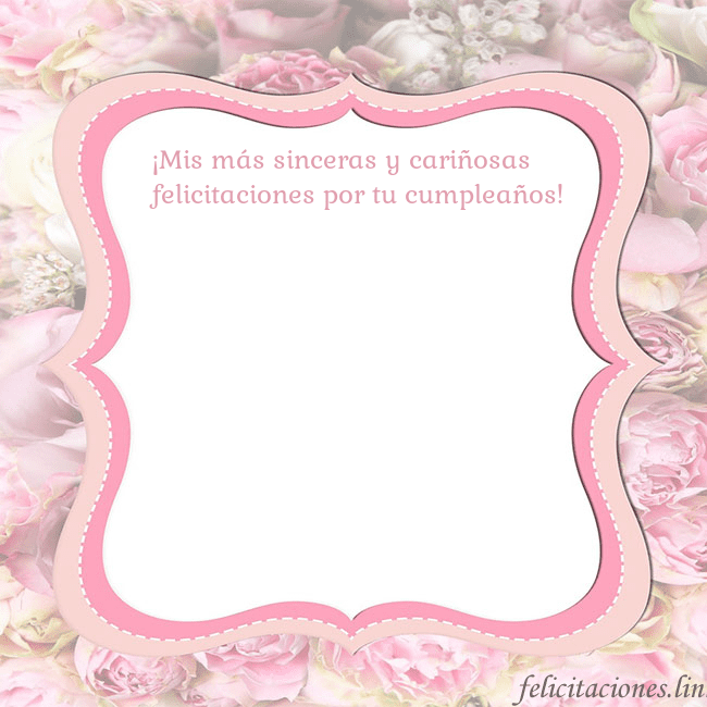 Tarjeta de cumpleaños - marco rosa