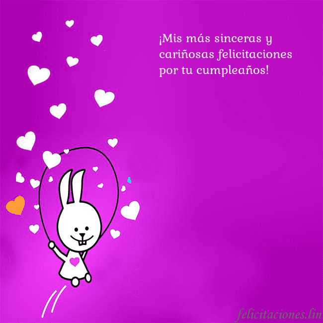 Tarjeta de cumpleaños con un gracioso conejito