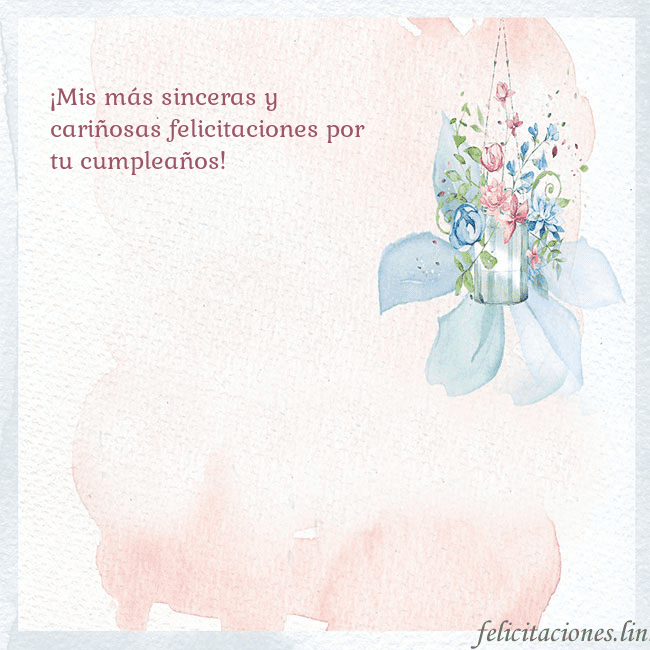 Tarjeta de cumpleaños con flores de acuarela