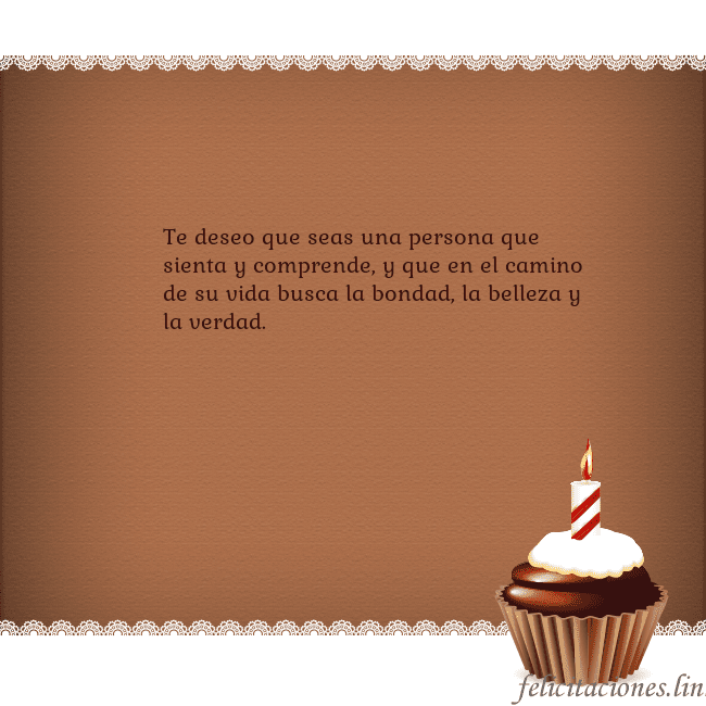 Tarjetas de cumpleaños con cupcake y vela Te deseo que seas una persona que sienta y compren Tarjetas de cumpleaños con cupcake y vela