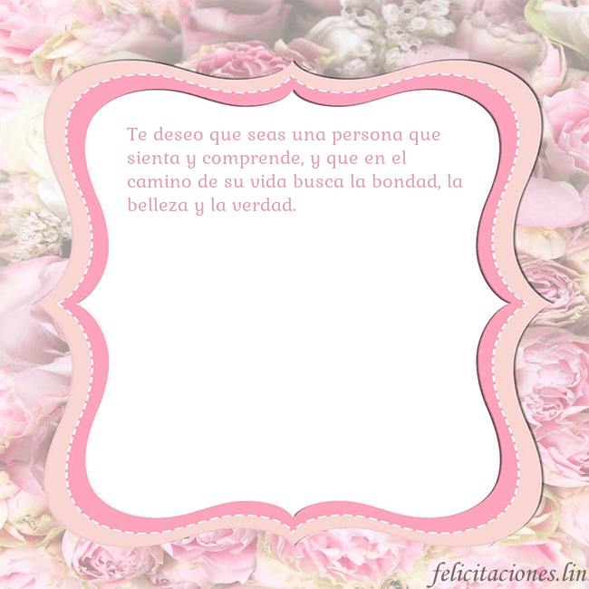 Tarjeta de cumpleaños - marco rosa