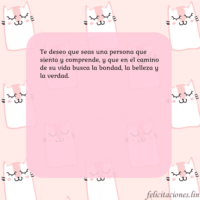 Tarjeta de cumpleaños rosa con gatos divertidos