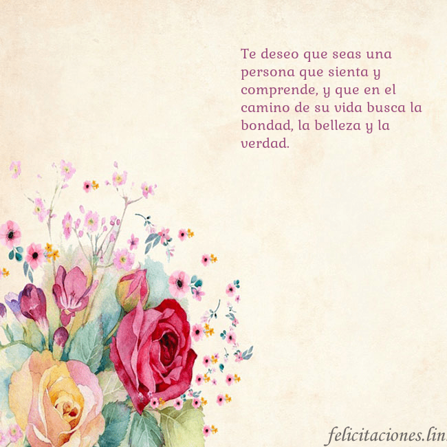 Tarjeta de cumpleaños con rosas pintadas en acuarela Te deseo que seas una persona que sienta y compren Tarjeta de cumpleaños con rosas pintadas en acuarela